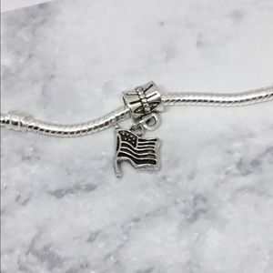 American flag european bracelet charm